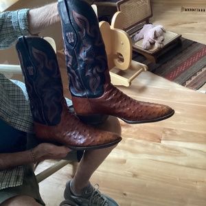 Full quill ostrich cowboy boots